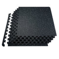0.56 Inch Thick Gym Floor Mats, 6 Tiles Rubber Top with EVA Foam